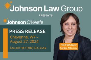 Photo of senior attorney Heidi Whitaker from Johnson O'Keefe family law firm for a press release on a new Wyoming office.